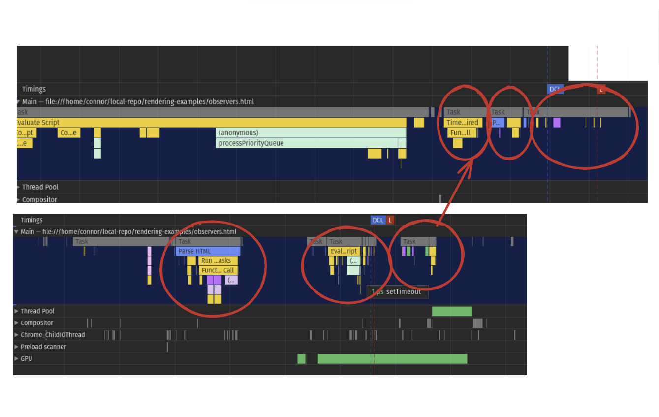 Performance recording from browser